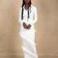 Aina Feather Maxi Dress - White